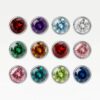 Nina Birthstone Blue Zircon 316L Çelik Kulak Delme Küpesi