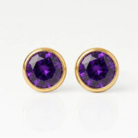 gold-birthstone-amethyst-rgb_kopya Nina Birthstone Amethyst Altın Kaplama 316L Çelik Kulak Delme Küpesi