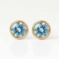 gold-birthstone-aquamarine-rgb Nina Birthstone Aquamarine Altın Kaplama 316L Çelik Kulak Delme Küpesi