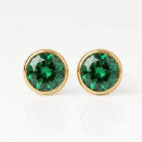 gold-birthstone-emerald-rgb Nina Birthstone Emerald Altın Kaplama 316L Çelik Kulak Delme Küpesi