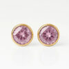 Nina Birthstone Light Rose Altın Kaplama 316L Çelik Kulak Delme Küpesi