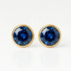 gold-birthstone-sapphire-rgb Nina Birthstone Blue Zircon Altın Kaplama 316L Çelik Kulak Delme Küpesi