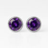 Nina Birthstone Amethyst 316L Çelik Kulak Delme Küpesi