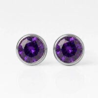 white-birthstone-amethyst-rgb Nina Birthstone Amethyst 316L Çelik Kulak Delme Küpesi