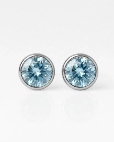 white-birthstone-aquamarine-rgb Nina Birthstone Aquamarine 316L Çelik Kulak Delme Küpesi
