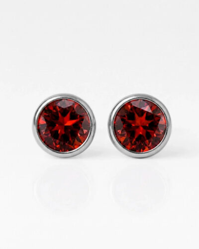 Nina Birthstone Ruby 316L Çelik Kulak Delme Küpesi
