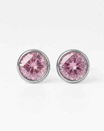white-birthstone-light-rose-rgb Nina Birthstone Light Rose 316L Çelik Kulak Delme Küpesi