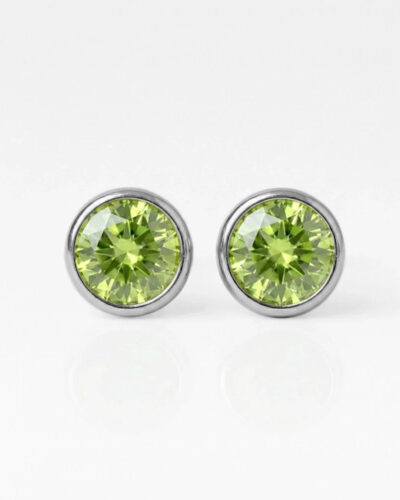 Nina Birthstone Peridot 316L Çelik Kulak Delme Küpesi