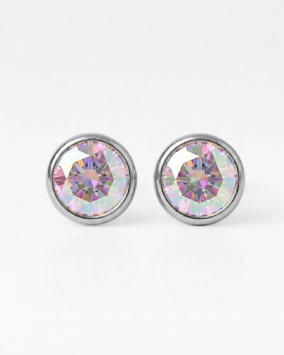 white-birthstone-rock-crystal-rgb Nina Birthstone Rock Crystal 316L Çelik Kulak Delme Küpesi