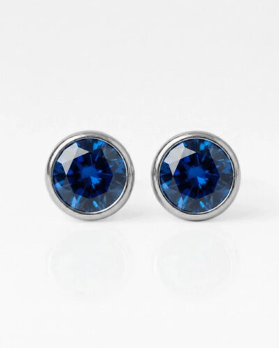 Nina Birthstone Sapphire 316L Çelik Kulak Delme Küpesi