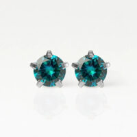 Nina Birthstar Blue Zircon 316L Çelik Kulak Delme Küpesi