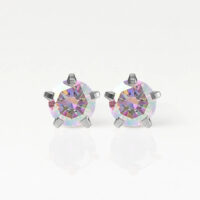 Nina Birthstar Rock Crystal 316L Çelik Kulak Delme Küpesi