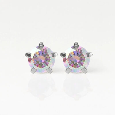 Nina Birthstar Rock Crystal 316L Çelik Kulak Delme Küpesi