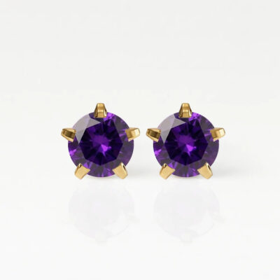 2gold-birthstar-amethyst-rgb Nina Birthstar Amethyst Altın Kaplama 316L Çelik Kulak Delme Küpesi
