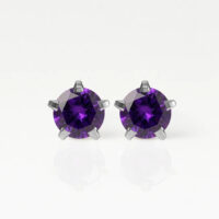 Nina Birthstar Amethyst 316L Çelik Kulak Delme Küpesi