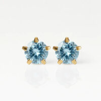 Nina Birthstar Aquamarine Altın Kaplama 316L Çelik Kulak Delme Küpesi