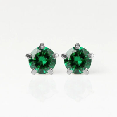 Nina Birthstar Emerald 316L Çelik Kulak Delme Küpesi