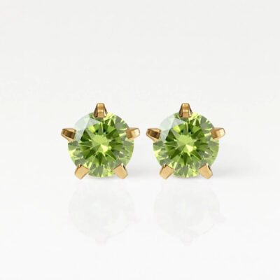 Nina Birthstar Peridot Altın Kaplama 316L Çelik Kulak Delme Küpesi