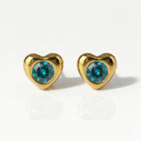 gold-heartlite-blue-zircon.jpg Nina Heartlite Blue Zircon Altın Kaplama 316L Çelik Kulak Delme Küpesi