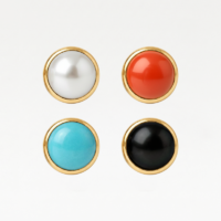 Nina Pearl Assorted Altın Kaplama 316L Çelik Kulak Delme Küpesi