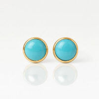 gold-pearl-turquoise-rgb-1.jpg Nina Pearl Blue Altın Kaplama 316L Çelik Kulak Delme Küpesi