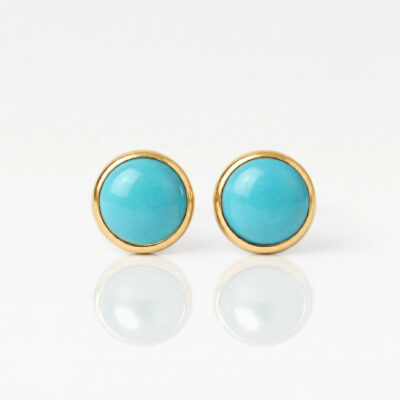 Nina Pearl Blue Altın Kaplama 316L Çelik Kulak Delme Küpesi