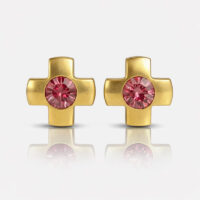 gold_Crosslite_Rose.jpg Nina Crosslite Rose Altın Kaplama 316L Çelik Kulak Delme Küpesi