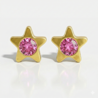 gold_Starlite_Rose.png Nina Starlite Rose Altın Kaplama 316L Çelik Kulak Delme Küpesi