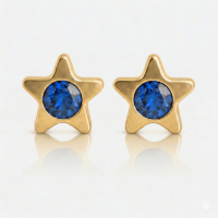 gold_Starlite_Sapphire-4.png Nina Starlite Sapphire Altın Kaplama 316L Çelik Kulak Delme Küpesi
