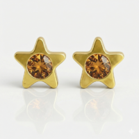 gold_Starlite_Topaz.png Nina Starlite Topaz Altın Kaplama 316L Çelik Kulak Delme Küpesi