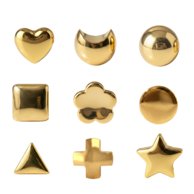 goldshapeassorted.png Nina Shape Assorted Altın Kaplama 316L Çelik Kulak Delme Küpesi
