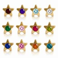 goldstarliteassorted.png Nina Starlite Assorted Altın Kaplama 316L Çelik Kulak Delme Küpesi