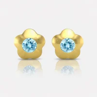 Altın Kaplama Cerrahi Çelik Kulak Delme Küpesi - Flowerlite Aquamarine Alerji Yapmayan Altın Kaplama Cerrahi Çelik Kulak Delme Küpesi - Flowerlite Aquamarine Alerji Yapmayan