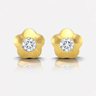 Altın Kaplama Cerrahi Çelik Kulak Delme Küpesi - Flowerlite Crystal Alerji Yapmayan Altın Kaplama Cerrahi Çelik Kulak Delme Küpesi - Flowerlite Crystal Alerji Yapmayan