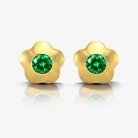 Altın Kaplama Cerrahi Çelik Kulak Delme Küpesi - Flowerlite Emerald Alerji Yapmayan Altın Kaplama Cerrahi Çelik Kulak Delme Küpesi - Flowerlite Emerald Alerji Yapmayan