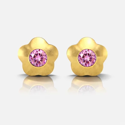 Altın Kaplama Cerrahi Çelik Kulak Delme Küpesi - Flowerlite Light Rose Alerji Yapmayan Altın Kaplama Cerrahi Çelik Kulak Delme Küpesi - Flowerlite Light Rose Alerji Yapmayan