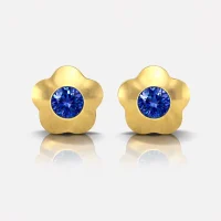 Altın Kaplama Cerrahi Çelik Kulak Delme Küpesi - Flowerlite Sapphire Alerji Yapmayan Altın Kaplama Cerrahi Çelik Kulak Delme Küpesi - Flowerlite Sapphire Alerji Yapmayan