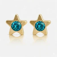 Altın Kaplama Cerrahi Çelik Kulak Delme Küpesi - Starlite Blue Zircon Alerji Yapmayan Altın Kaplama Cerrahi Çelik Kulak Delme Küpesi - Starlite Blue Zircon Alerji Yapmayan