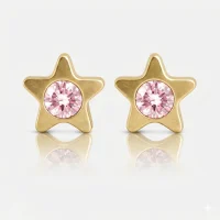 Altın Kaplama Cerrahi Çelik Kulak Delme Küpesi - Starlite Light Rose Alerji Yapmayan Altın Kaplama Cerrahi Çelik Kulak Delme Küpesi - Starlite Light Rose Alerji Yapmayan