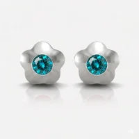 Cerrahi Çelik Kulak Delme Küpesi - Flowerlite Blue Zircon Alerji Yapmayan Cerrahi Çelik Kulak Delme Küpesi - Flowerlite Blue Zircon Alerji Yapmayan