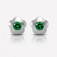 Cerrahi Çelik Kulak Delme Küpesi - Flowerlite Emerald Alerji Yapmayan Cerrahi Çelik Kulak Delme Küpesi - Flowerlite Emerald Alerji Yapmayan