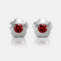 Cerrahi Çelik Kulak Delme Küpesi - Flowerlite Ruby Alerji Yapmayan Cerrahi Çelik Kulak Delme Küpesi - Flowerlite Ruby Alerji Yapmayan