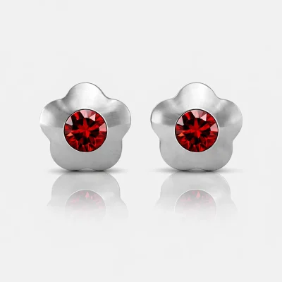 Cerrahi Çelik Kulak Delme Küpesi - Flowerlite Ruby Alerji Yapmayan Cerrahi Çelik Kulak Delme Küpesi - Flowerlite Ruby Alerji Yapmayan