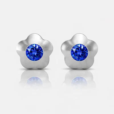 Cerrahi Çelik Kulak Delme Küpesi - Flowerlite Sapphire Alerji Yapmayan Cerrahi Çelik Kulak Delme Küpesi - Flowerlite Sapphire Alerji Yapmayan