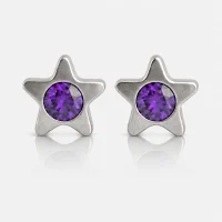 Cerrahi Çelik Kulak Delme Küpesi - Starlite Amethyst Alerji Yapmayan Cerrahi Çelik Kulak Delme Küpesi - Starlite Amethyst Alerji Yapmayan