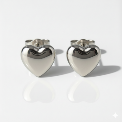 Nina Shape Heart Cerrahi Çelik 316L Çelik Kulak Delme Küpesi