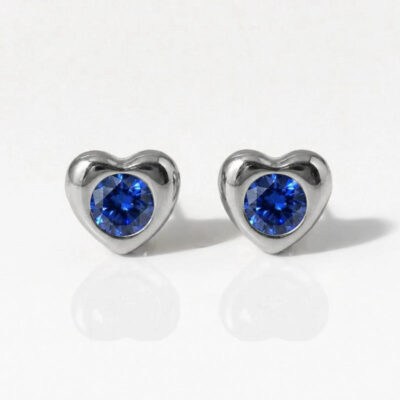 Nina Heartlite Sapphire Cerrahi Çelik 316L Çelik Kulak Delme Küpesi
