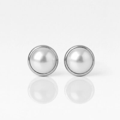 Nina Pearl White Cerrahi Çelik 316L Çelik Kulak Delme Küpesi