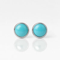 Nina Pearl Blue Cerrahi Çelik 316L Çelik Kulak Delme Küpesi
