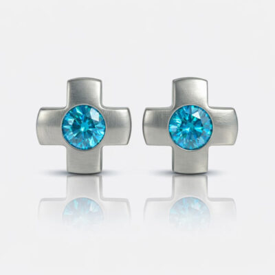 white_Crosslite_Blue_Zircon.jpg Nina Crosslite Blue Zircon Cerrahi Çelik 316L Çelik Kulak Delme Küpesi